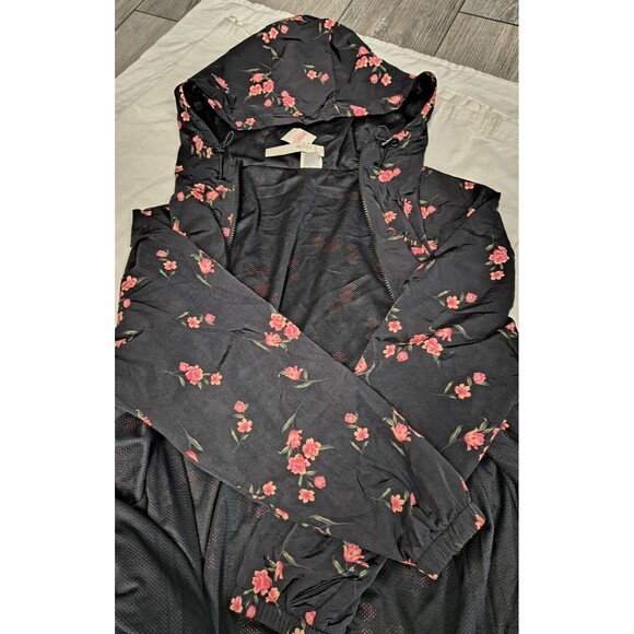 Victoria's Secret Pink Long Anorak Windbreaker Jacket Size Med/Large Black NWT - Picture 2 of 16